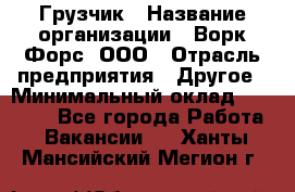 Грузчик › Название организации ­ Ворк Форс, ООО › Отрасль предприятия ­ Другое › Минимальный оклад ­ 24 000 - Все города Работа » Вакансии   . Ханты-Мансийский,Мегион г.